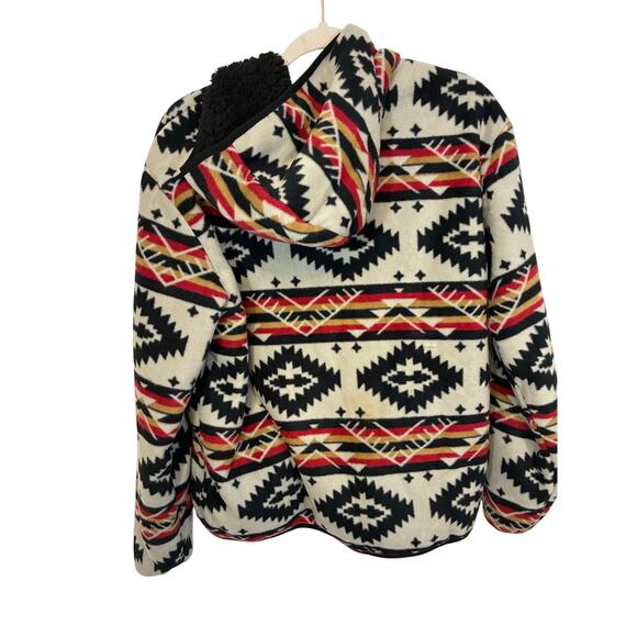 Aztec Fleece Zip-Up Jacket Western Boho Outerwear Original Deluxe Winter Small - Picture 4 of 4